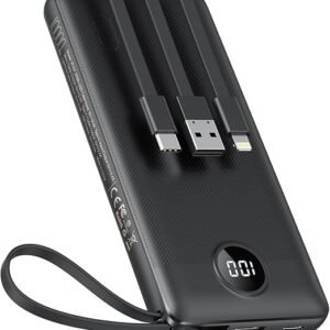 CD30000 Portable Charger with Built-in Cables 10000mAh Power Bank